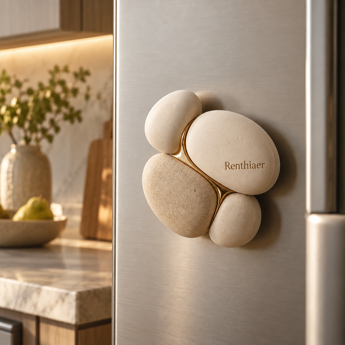 Renthiaer™ Natural Stone Shape Magnet lifestyle scene