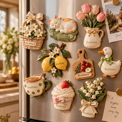 Renthiaer™ BloomGarden Ceramic Flower Magnet