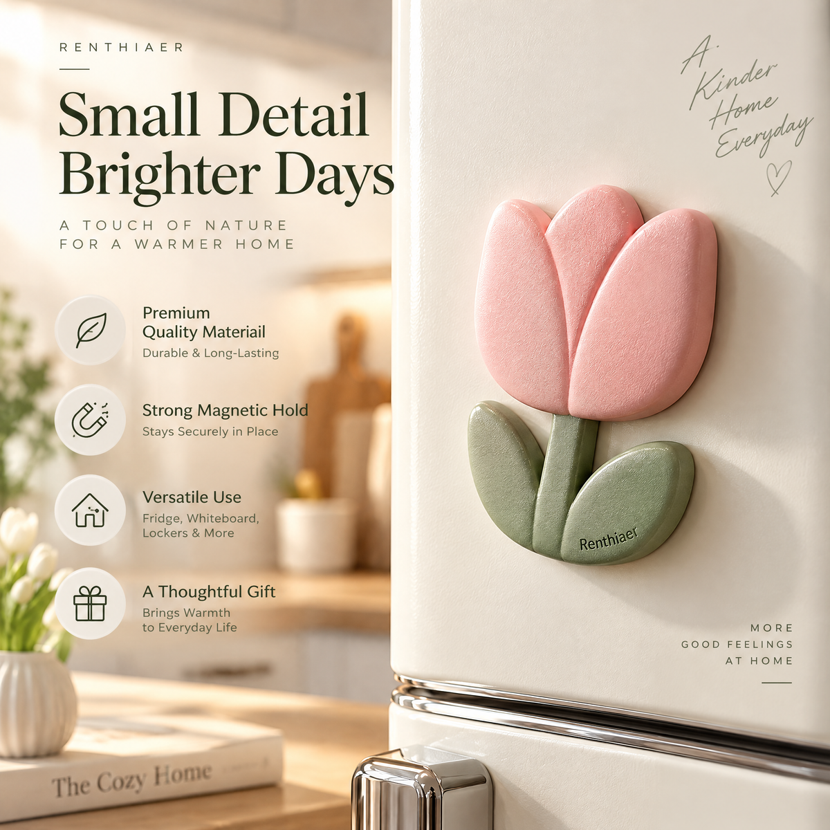 Renthiaer™ Soft Tulip Fridge Accent Magnet