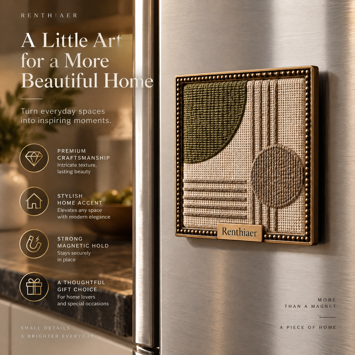 Renthiaer™ Modern Textile Art Magnet