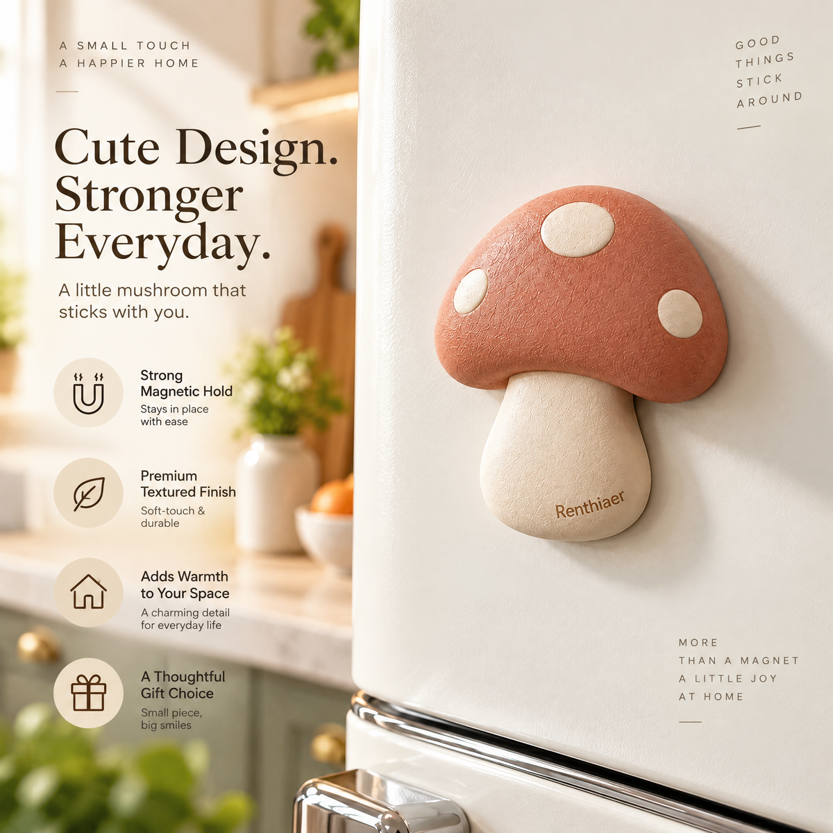 Renthiaer™ Woodland Mushroom Magnet