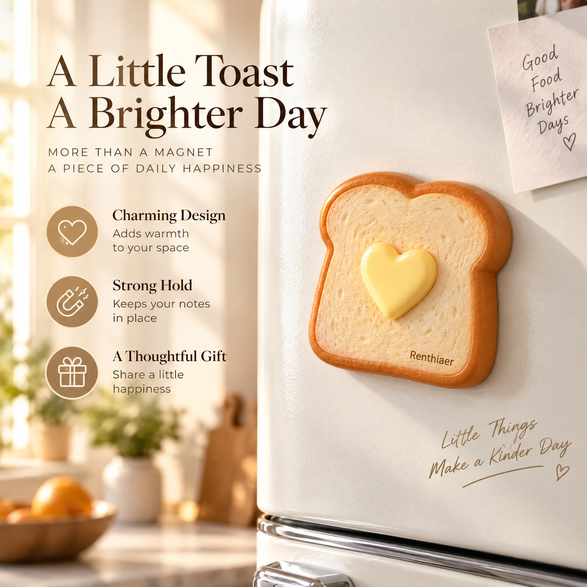Renthiaer™Sweet Toast Heart Magnet