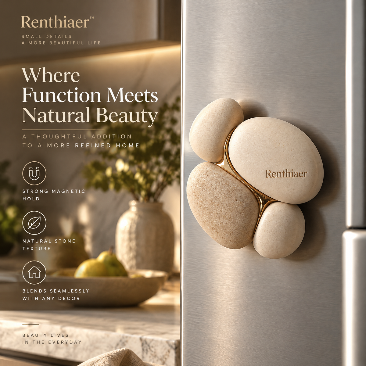 Renthiaer™ Natural Stone Shape Magnet