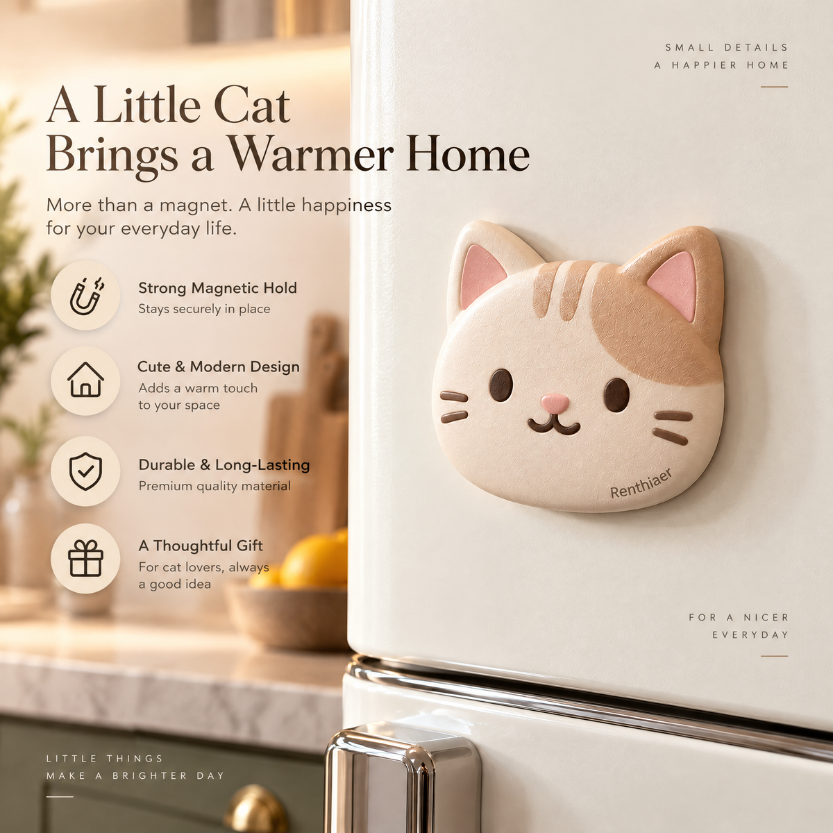 Renthiaer™ Cozy Cat Face Magnet